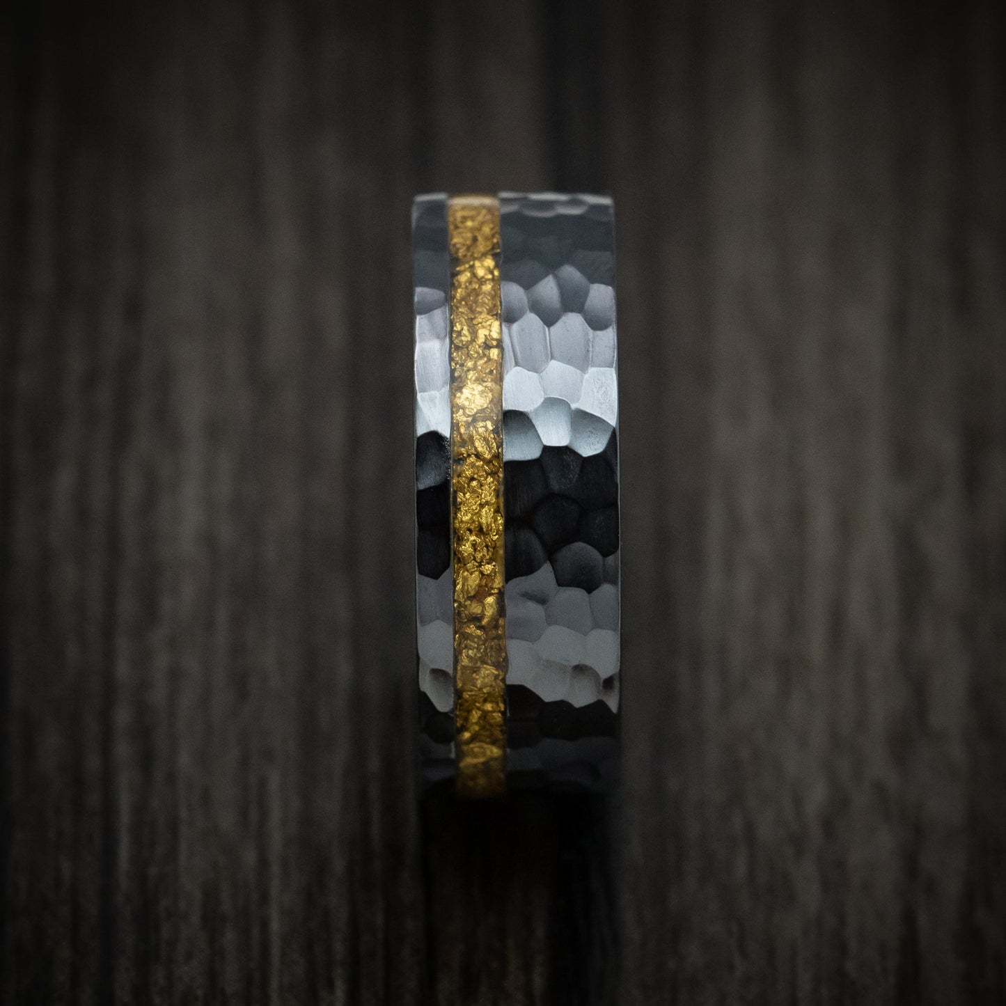 Black Titanium Gold Men's Ring