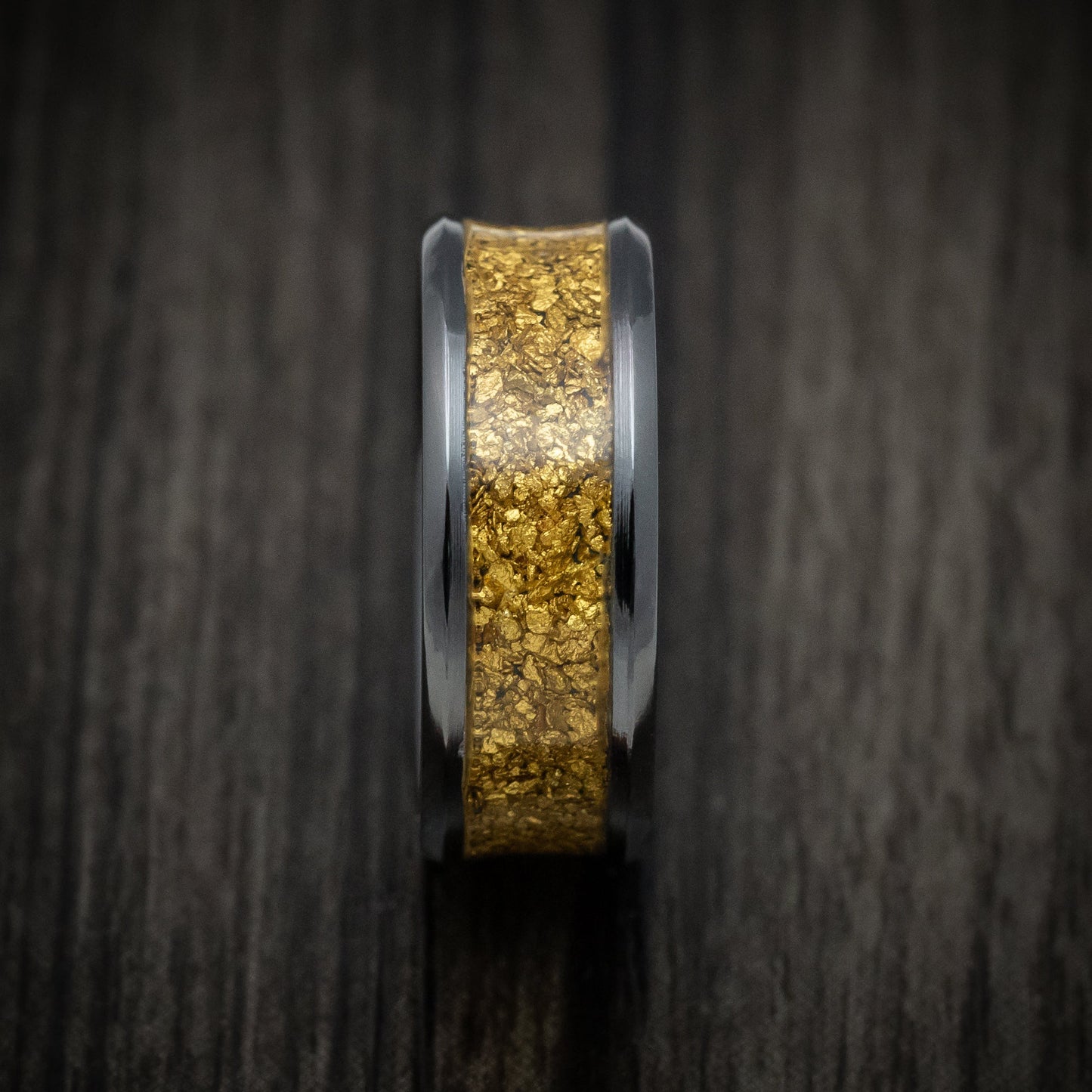 Black Titanium Zirconium Men's Ring