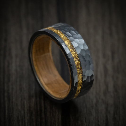 Black Titanium Gold Men's Ring