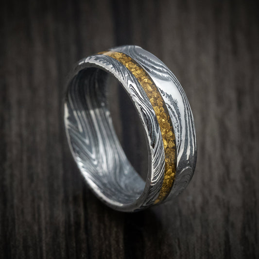 Marble Kuro Damascus Steel Raw Gold Nugget